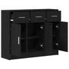 Sideboard in Black Oak Finish 91 x 28 x 75 cm Engineered Wood