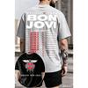 Футболка с логотипом рок-группы Bon Jovi Женская Мужская С круглым вырезом Уличная одежда Харадзюку Повседневная Оверсайз Y2k Короткий рукав Свободная Удобная Женская Мужская Одежда