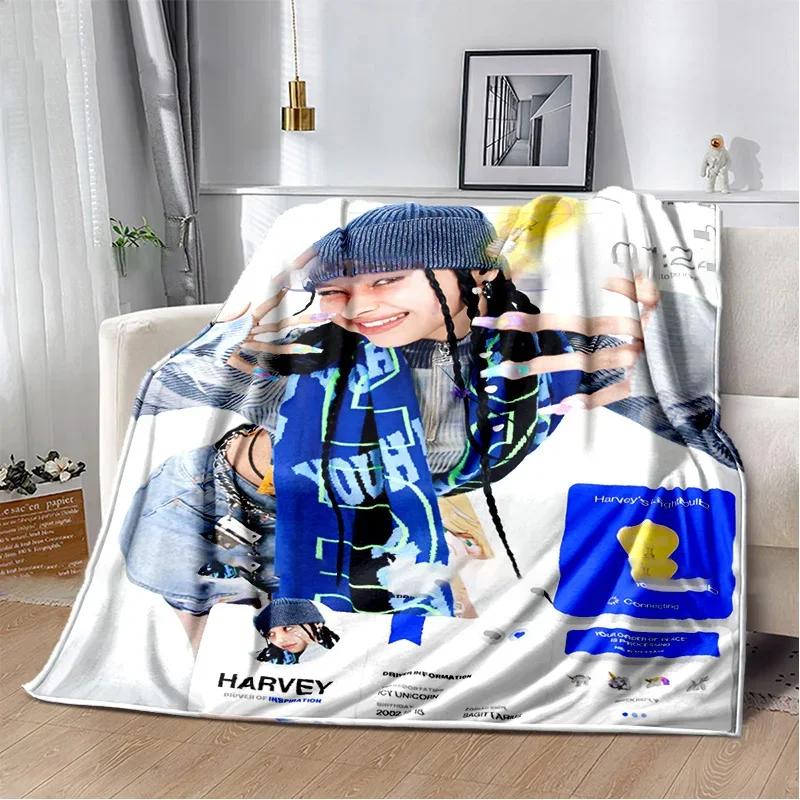Japanese HipHop Girl Group Xg Character Print Blanket Shooting Stars Warm Plush Cozy Throw Blanket for Beding Couch Fans Blanket