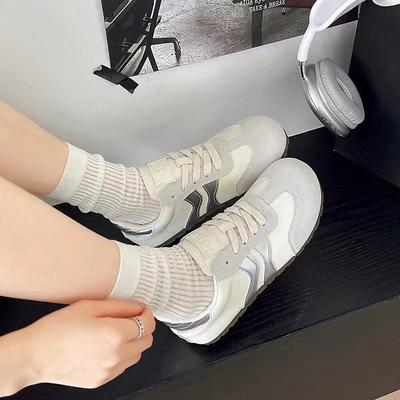 Нишевый дизайн, тонкие немецкие тренировочные туфли, женские, лето 2024, новые ретро, на плоской подошве, повседневные спортивные туфли в стиле Форреста Гампа