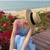 Соломенная шляпа во французском стиле, солнцезащитная шляпа Ins Flat Tops Cap для мужчин и женщин