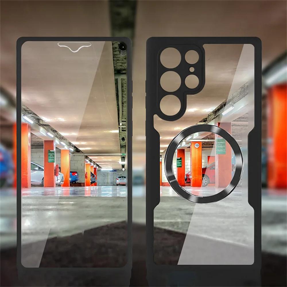Полностью защищенный на 360° двухсторонний чехол для телефона Samsung S25 S24 Ultra S23 Plus FE Магнитный чехол для беспроводной зарядки Magsafe