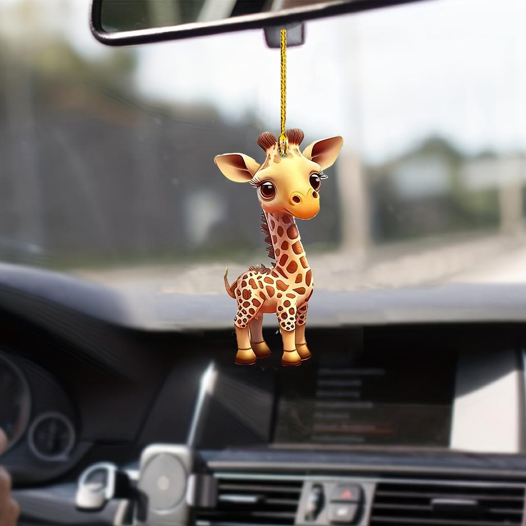 2D Acrylic Cute Giraffe Car Interior, Holiday Decorations, Christmas Tree Decorations, Couple Gifts, Home Decor, Keychain