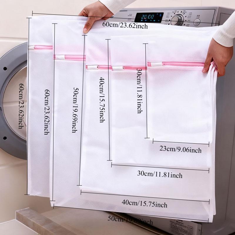 5PCS Mesh Laundry Bags Set for Delicate Clothes Lingerie Bras Reusable Wash Bags Travel Home Laundry Organizer with Zipper