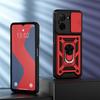 KEYSION Shockproof Case for Redmi A5 4G Silicone+PC Slide Camera Lens Protection Ring Stand Phone Back Cover for Xiaomi POCO C71