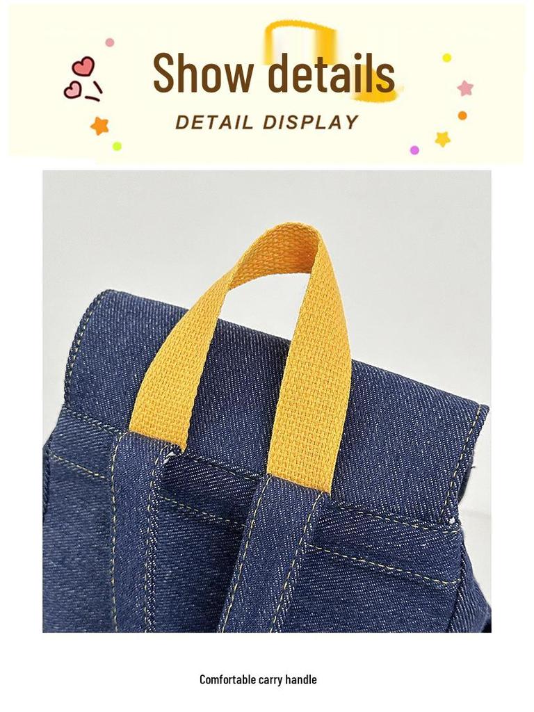 Wish Женский износостойкий джинсовый рюкзак на шнурке - Суперлегкий, большой вместимости, сумка на двух плечах для студентов