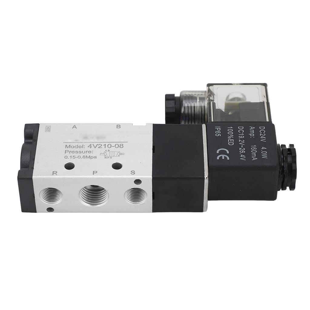 Электромагнитный пневмораспределитель 2-позиционный 5-линейный Алюминиевый сплав Высокая точность Пневматический реверсивный клапан DC24V PT