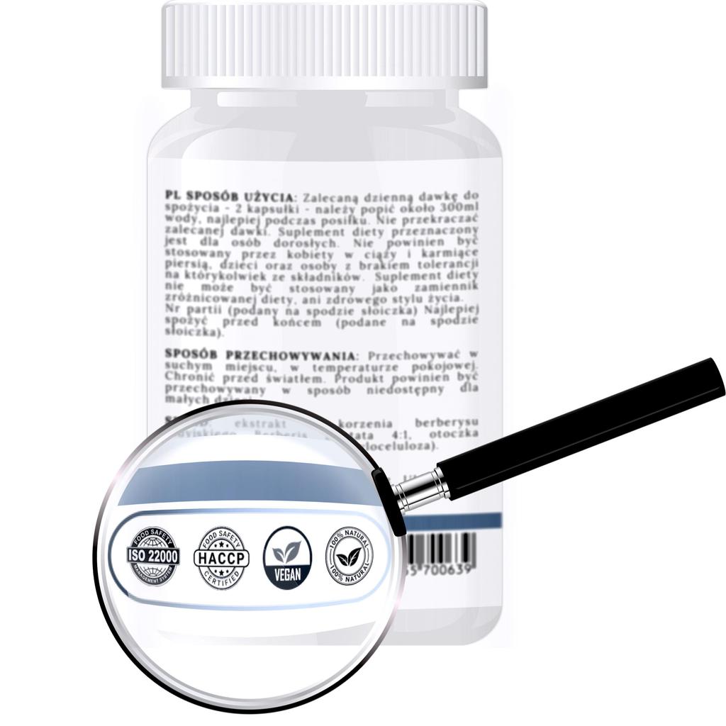 1500 мг экстракта БЕРБЕРИНА для похудения, диабета, глюкозы, инсулина, der 4:1 60 крышек