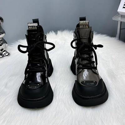 2025 осень и зима новые бархатные ботинки Мартин универсальные с круглым носком хлопковые теплые мягкая подошва нескользящие ботинки для жарки улицы нескользящие ботинки женские