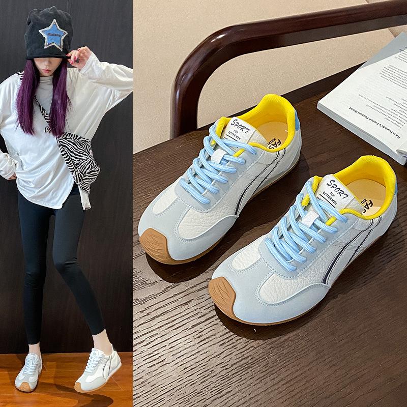 Fashion Moral Training Shoes Women's 2025 Spring New Ugly Cute Flat-bottomed Retro Color Matching Forrest Gump Shoes Soft-soled Casual Sports Shoes