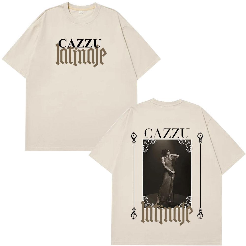 Singer Cazzu Latinaje Music Album Retro Print T Shirt Unisex Women Fashion Tshirt Shortsleeved Cotton Harajuku Casual Tshirts