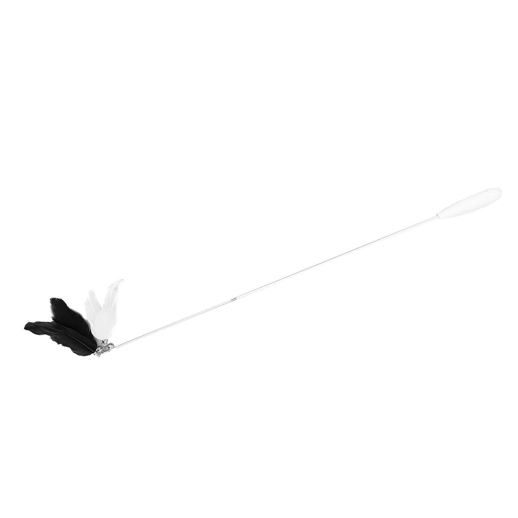 Telescopic Cat Wand Fun Comfortable Grip Detachable Feather Interactive Cat Teaser Toys Exerciser