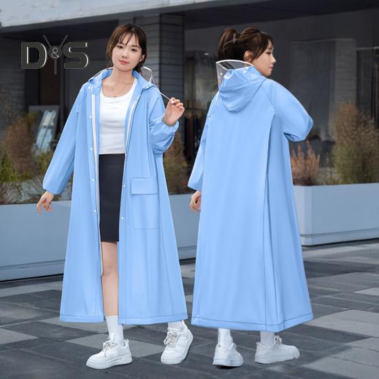 Плащ с капюшоном, водонепроницаемый, с застежкой-молнией из ЭВА, многоразовый, для взрослых, сверхлегкий, непромокаемый, толстый, портативный, для путешествий на открытом воздухе, дождевик-пончо, дождевик