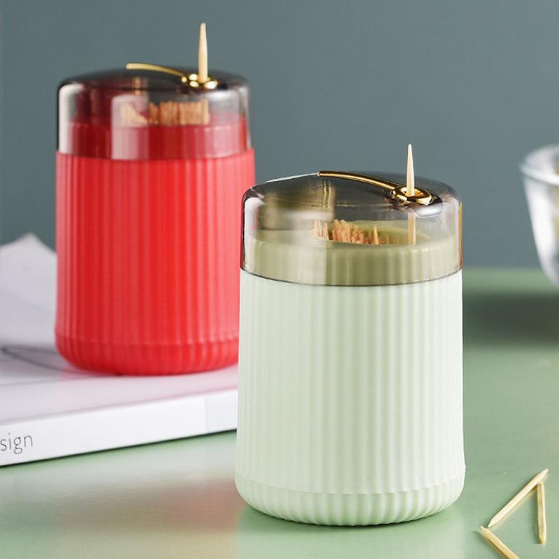 Household Creative Automatic Pops Up Toothpick Box Dispenser Home Living Room Dining Room Toothpick Storage Boxes Holder