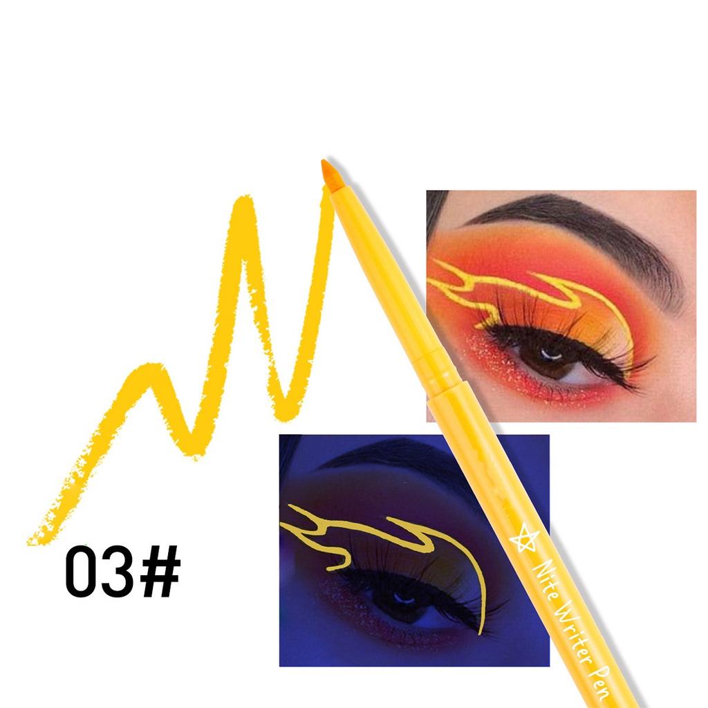 Colorful UV Waterproof Luminous Eyeliner Gel Pen Fluorescent Eyeliner Pen Halloween Christmas Party Stage Face Color Paint Pen