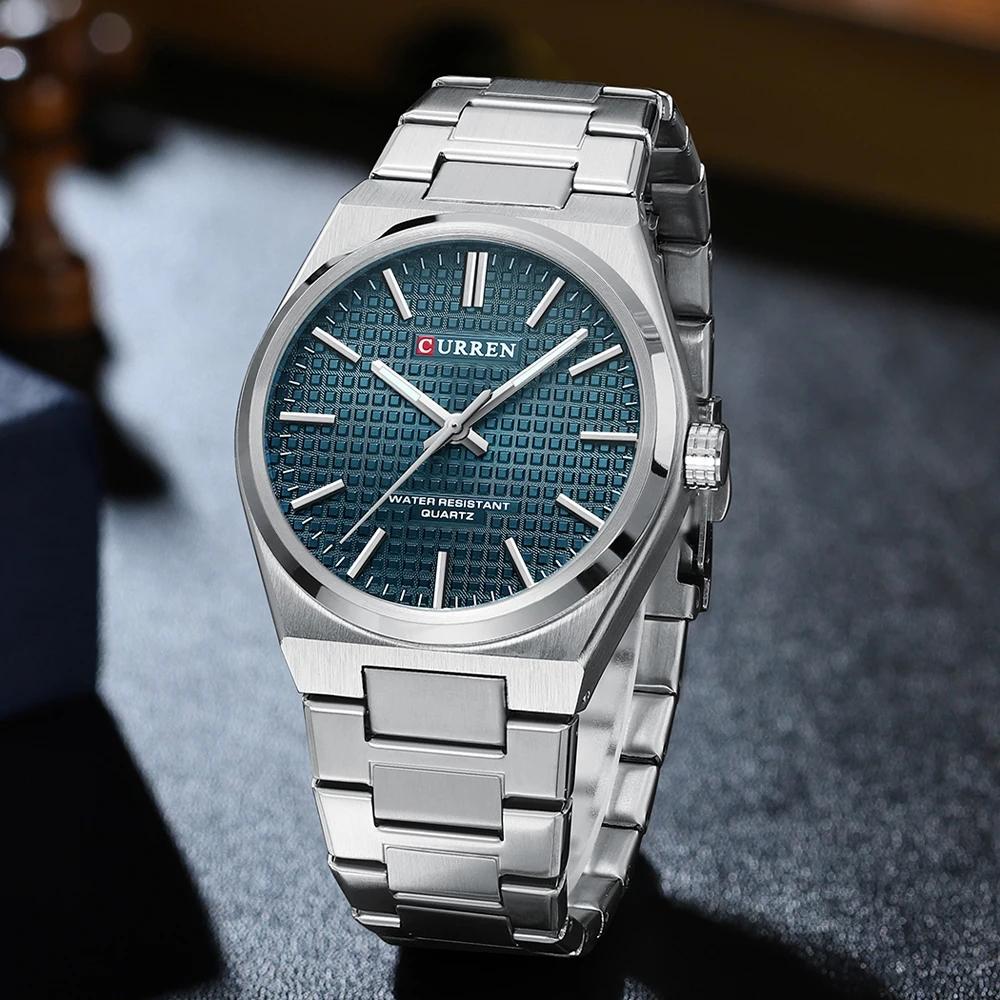 CURREN 8439 Quartz Watch Wristwatch Tough Silvery Gold Leisure Simple Business Stainless Steel Strap Wristwatch for Men Gift
