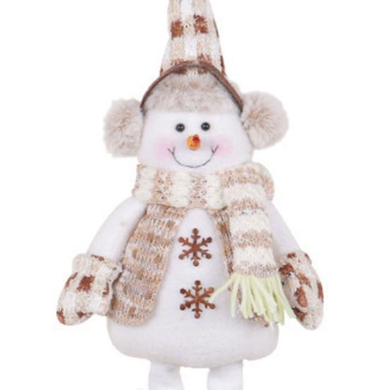 Christmas Gnome Plush Doll Retractable Legs Santa Claus Snowman Elk Ornament Adjustable Standing Figurine Decoration