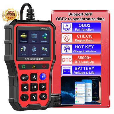 OBD2 Считыватель кодов двигателя Проверка и оценка срока службы батареи Инструмент для диагностики автомобиля Автомобильный диагностический сканер Цифровой дисплей