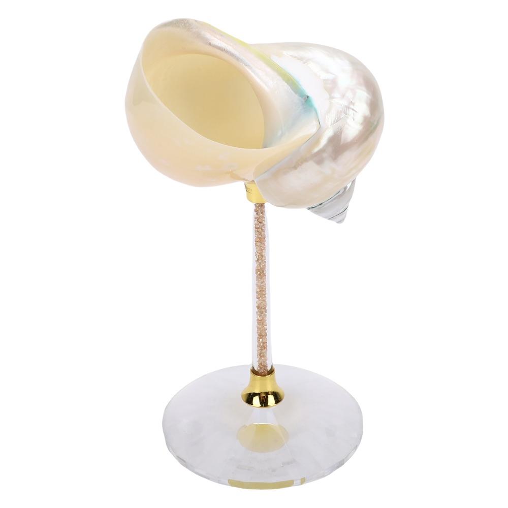 Crystal Base Conch Shell Wine Glass Polished Seashell Cocktail Glass Anniversary