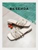 Senda Sandals Women's 2025 Summer New Home and Outdoor Flat Heeled Cool Slippers ZTG35BT5