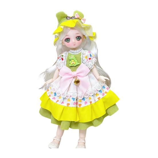 30CM 1/6 Ball Jointed Doll with Clothes Princess Lolita Dress BJD Doll Collectable Posable Action Figure Dress Up Doll Toy Girls Birthday Gift