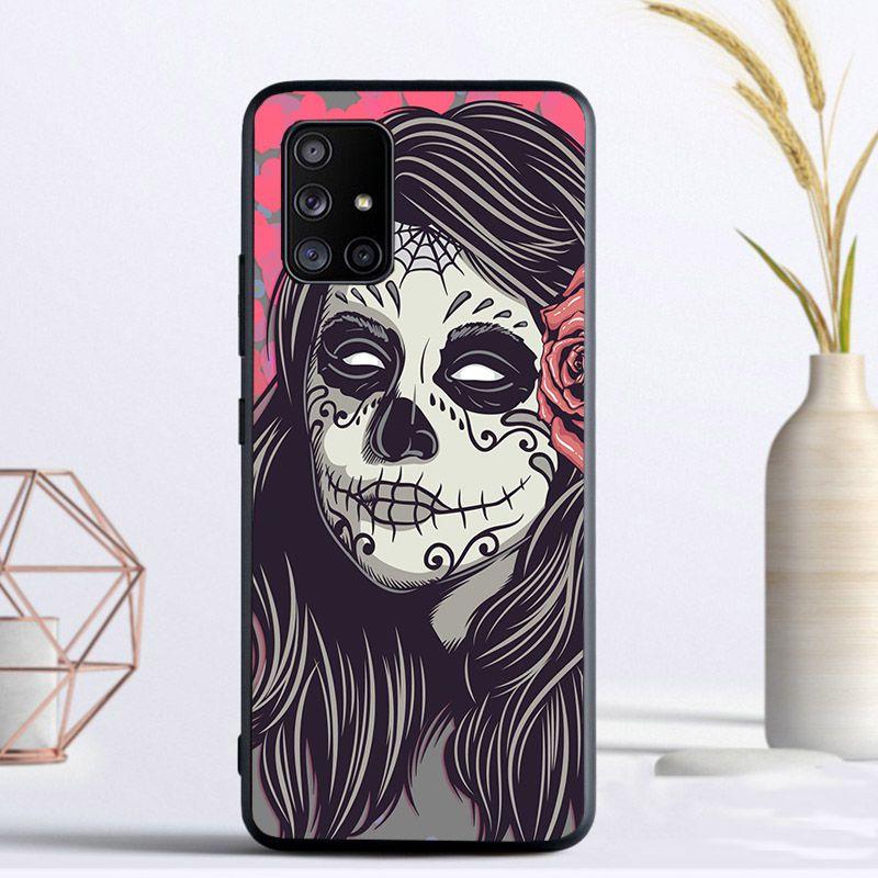 Mexican Skull Girl Tattooed Art Cover For Samsung Galaxy A13 A53 A11 A12 A32 A22 A52 A10S A41 A42 A33 A20E A30S A40 A21S Cases