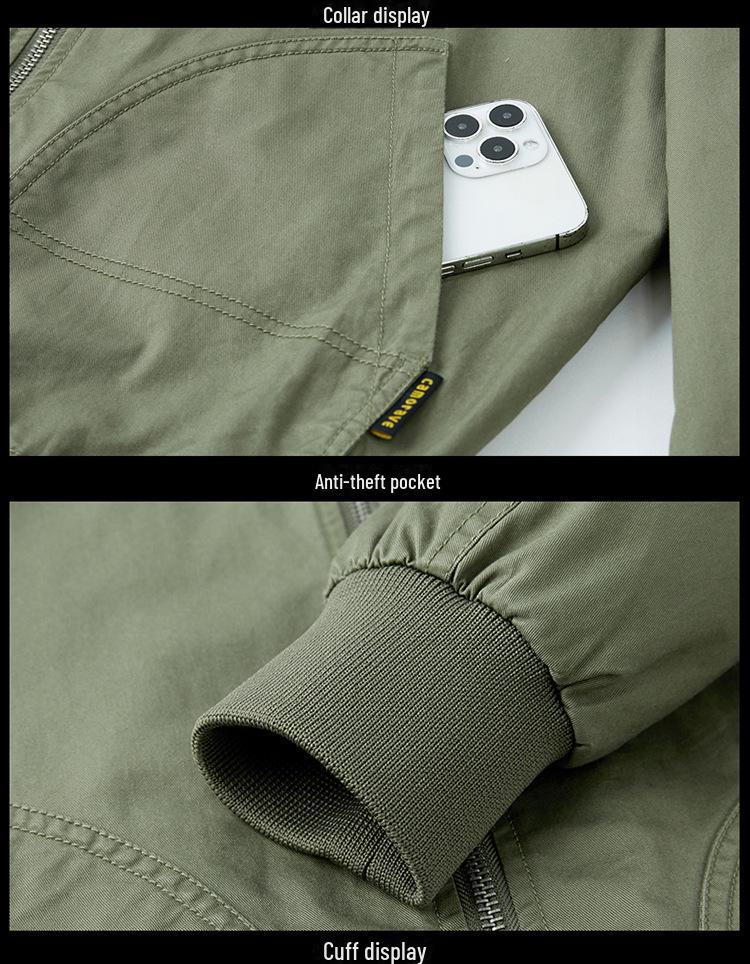 Мужская легкая хлопковая бейсбольная куртка — повседневный покрой на весну и осень