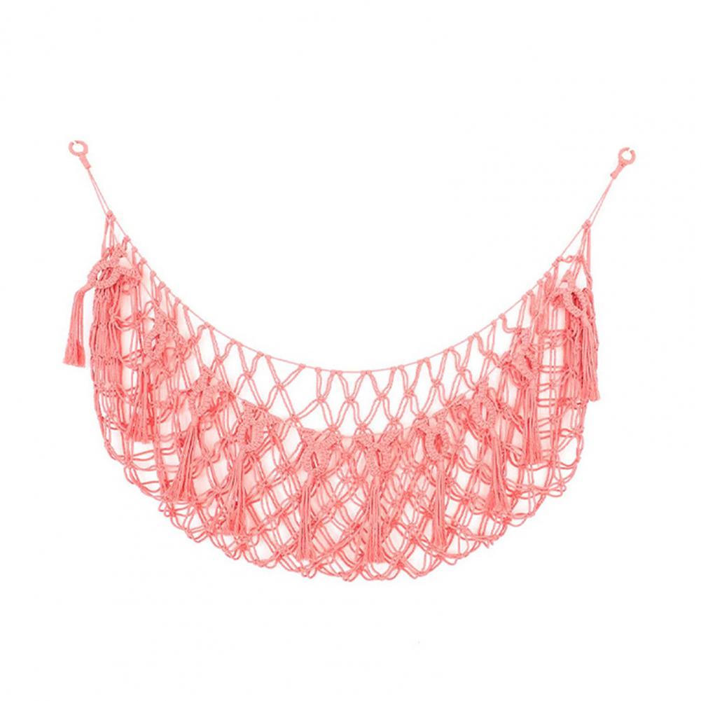 Extra Hanging Net Boho Handmade Cotton Rope Plush Toy Wall Hanging Net with Tassels Extra Organizer for Kids for Playroom