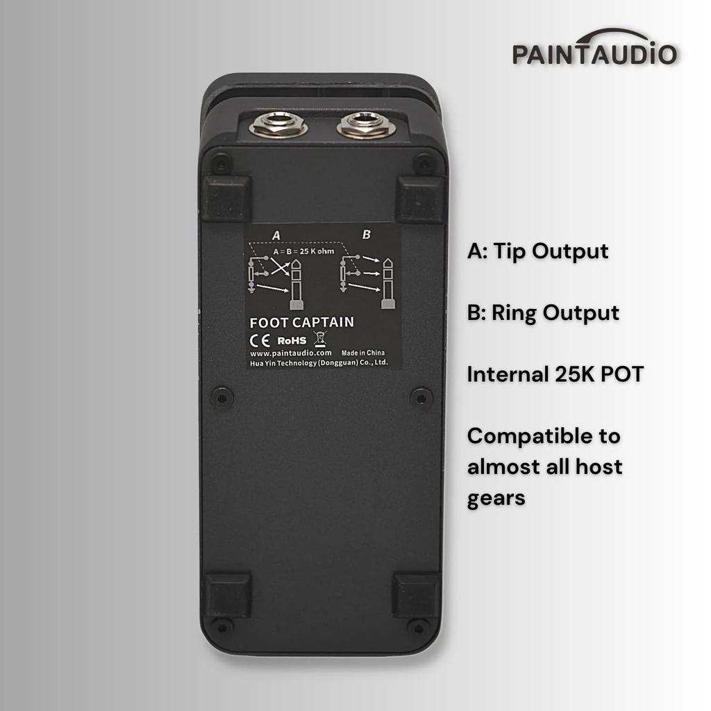 PAINTAUDIO FOOT CAPTAIN Expression External Extension Pedal Tip and Ring Output Compatible MIDI Controller Control and Pitch Shift Support Pedal,