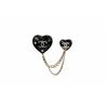 CHANEL Double Love Resin Metal Brooch Women's Black