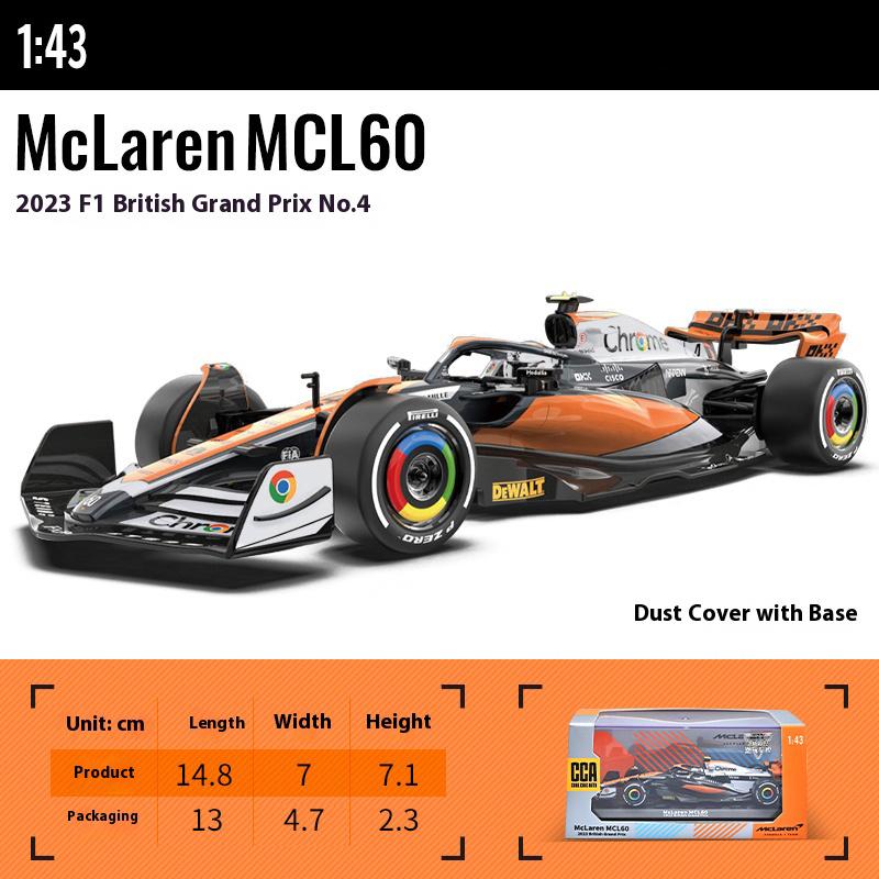 1:43 2023 Команда McLaren F1 MCL60 №4 Ландо Норрис №81 Оскар Пиастри Австралия Марокко Британский Сплав Металл Литье под давлением Модели Машинок Хобби