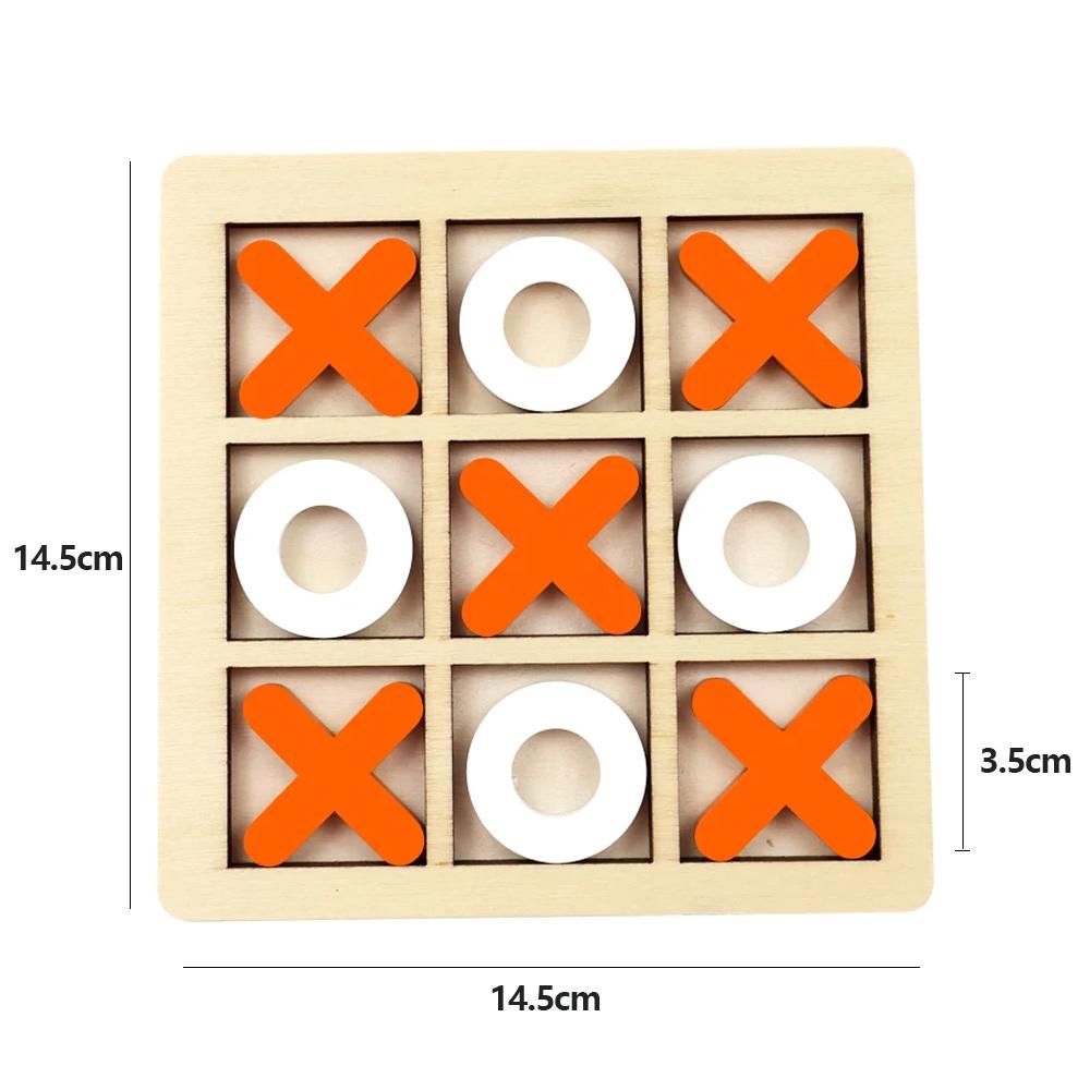 Деревянная игра XO крестики-нолики мини-шахматная доска интерактивная головоломка обучение Монтессори развивающие игрушки подарок для детей мальчик девочка