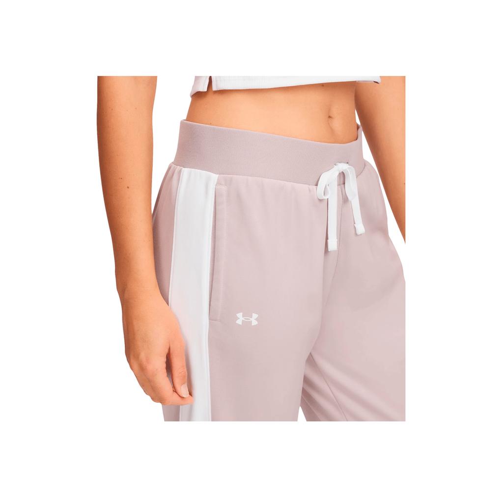 Under Armour Minimalist Brand Logo Comfortable Breathable Cardigan Top Knitted Long Pants Casual Set Women Sets Gray Pink 1365147-009
