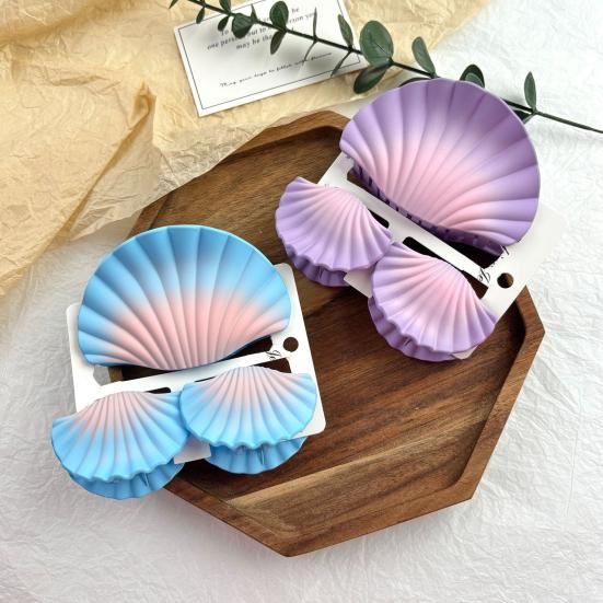 3 шт./компл. заколка для волос в форме ракушки с градиентным цветом, матовая заколка для волос большого размера, зажим для волос на затылке, аксессуары для волос