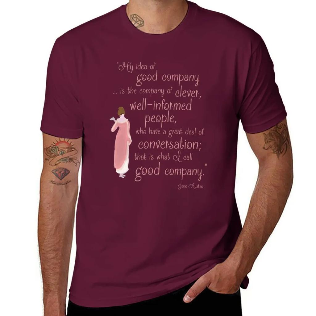 Jane Austen Persuasion Quote, Good Company T-Shirt aesthetic clothes plain Aesthetic clothing tees mens funny t shirts
