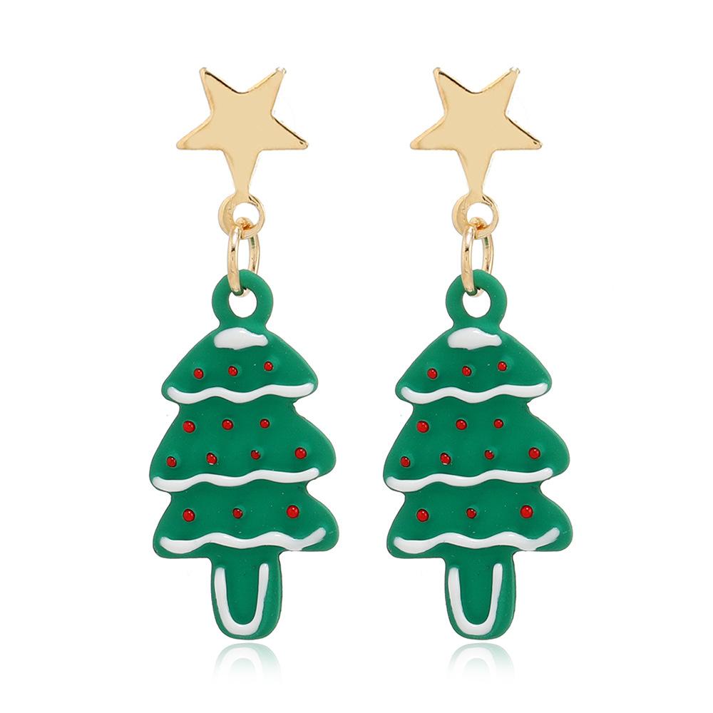 Рождественские украшения, мультяшные рождественские серьги-капельки, серьги.