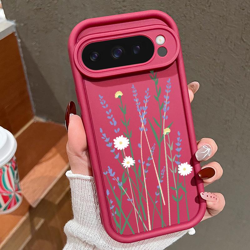 Чистый цветной цветочный узор мягкий матовый чехол TPU для Google Pixel 9 Pro XL 8 Pro 8A простой противоударный защитный чехол для телефона