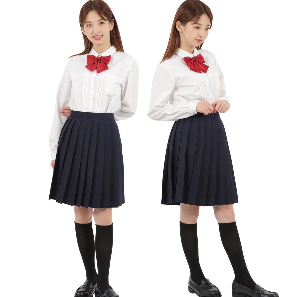 Школьница Плиссированная Машина Школьницы e210 Темно-синяя [Eiza] Юбка, Плиссированная, Униформа, Юбка, Однотонная, Складки, (XL, 48см)