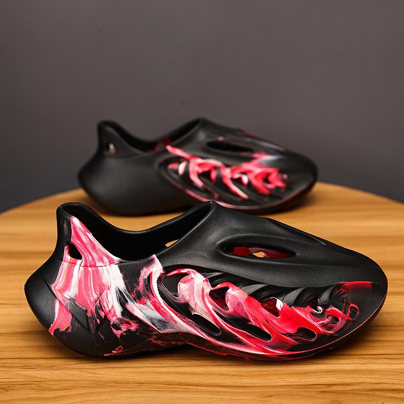 Пляжные сандалии унисекс из ЭВА для мужчин и женщин, полые садовые туфли, дизайнерские тапочки с дырками, кроссовки, водная обувь, тапочки без застежек