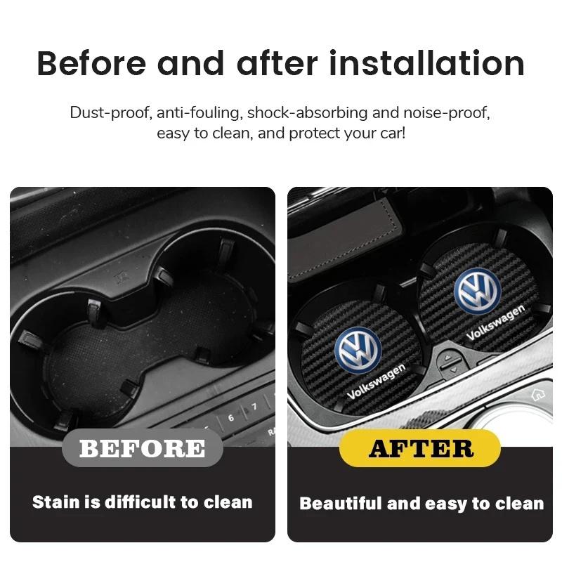 Для VOLKSWAGEN VW 2 шт. Автомобильная водонепроницаемая подставка под стакан Нескользящая подкладка под стакан для воды Для Volkswagen GOLF 5 Tiguan Polo Golf 6 Golf 7 Jetta A