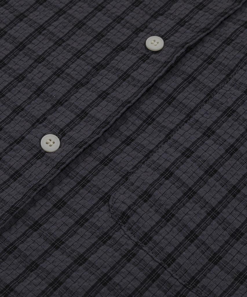 LETTERCOMO Clove Wrinkle Check Shirt Charcoal