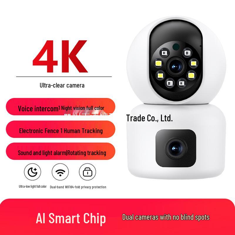 360° Indoor Wireless Camera with HD Night Vision & Voice Recording