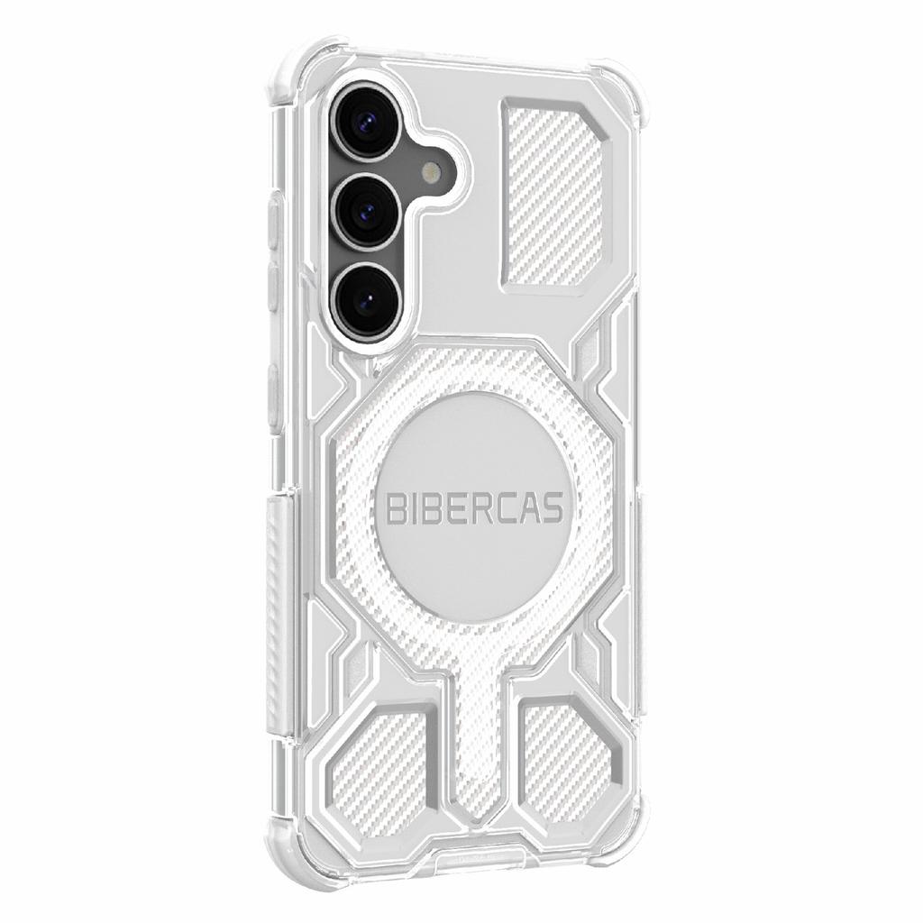 BIBERCAS J-16 Transparent Series For Samsung Galaxy S25 Case Compatible with MagSafe TPU+PC Phone Cover