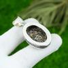 925 Silver Natural Turritella Agate Art Deco Vintage Birthday Pendant Jewelry