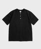 Beulonseun 10,6 унций Хлопковая футболка-henley с коротким рукавом Черная