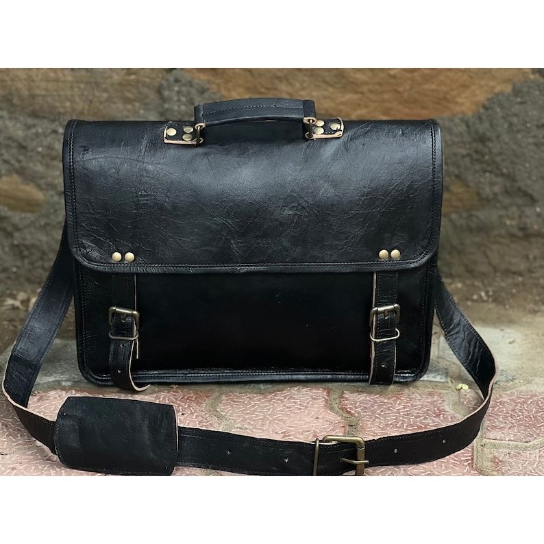 Leather Messenger Bag Laptop Bag Black Bag Leather Satchel Bag Briefcase Bag Side Bag Cross Body Bag