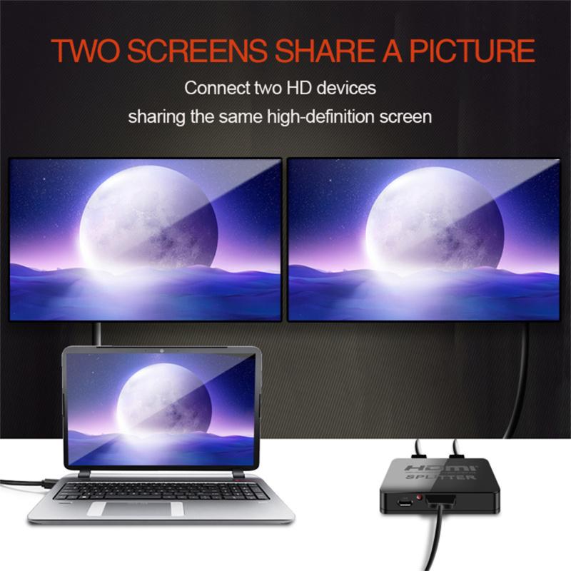 HDMI-совместимый разветвитель 1 в 2 выхода 4k HDMI-совместимый разветвитель Full Hd 1080p 3D-адаптер усилителя