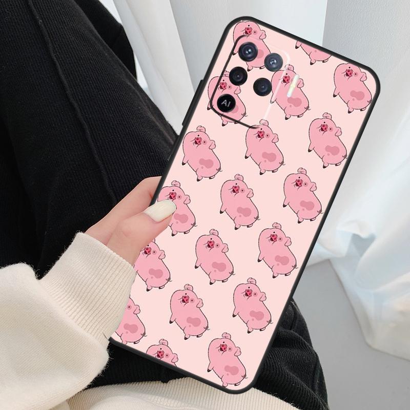 Мультяшный чехол-поросенок для Oppo A96 A76 A16 A60 A98 A58 A78 A18 A38 A80 A40 A77 A57 A17 A74 A54 A94 A15 A5 Pro