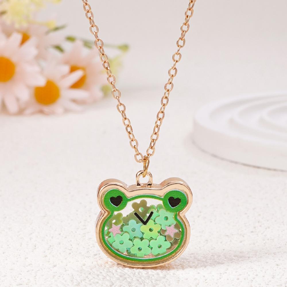 Cat Bear Charm Children's Necklace Cute Design Princess Costume Necklace  Kids Fashion