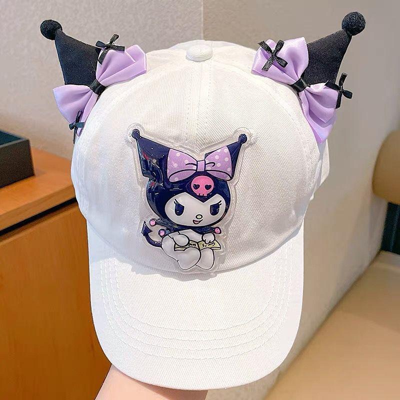 Новая детская мультяшная кепка от солнца Sanrio Куроми, регулируемая бейсболка, летняя дышащая кепка для улицы с защитой от УФ для девочек